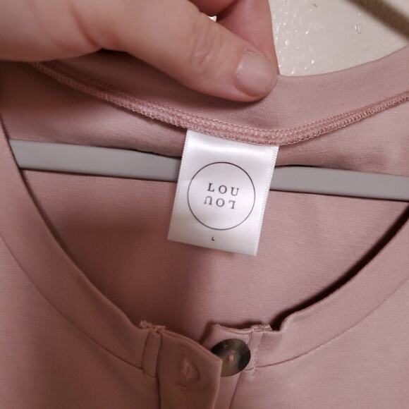 LOU LOU & Company Maternity Dress In Blush Pink Midi Dress - Picture 4 of 9